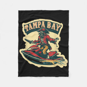 Tampa Bay Pirate Florida Jetski Boating Funny Gasp Fleece Blanket