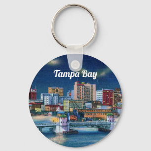 Tampa Bay vintage city scene  Key Ring