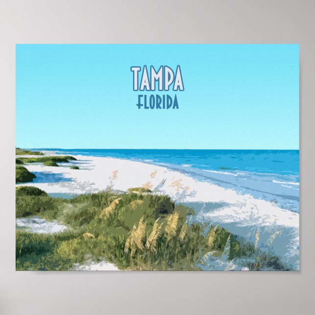 Tampa Beach Florida Vintage Poster (Front)