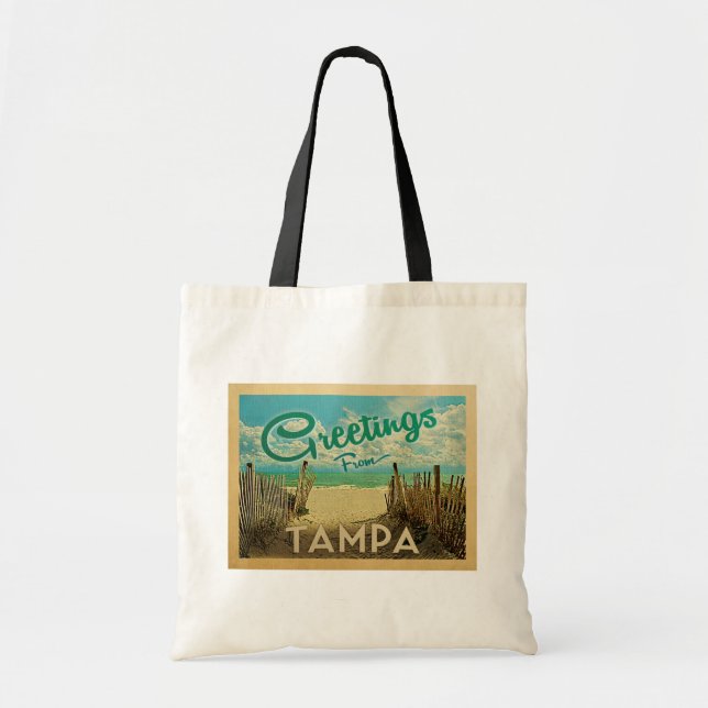 Tampa Beach Vintage Travel Tote Bag (Front)