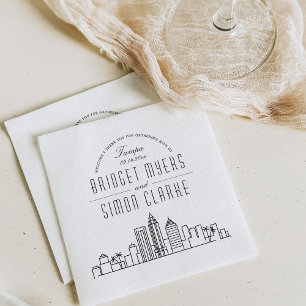 Tampa Deco Skyline   Wedding Event Napkin