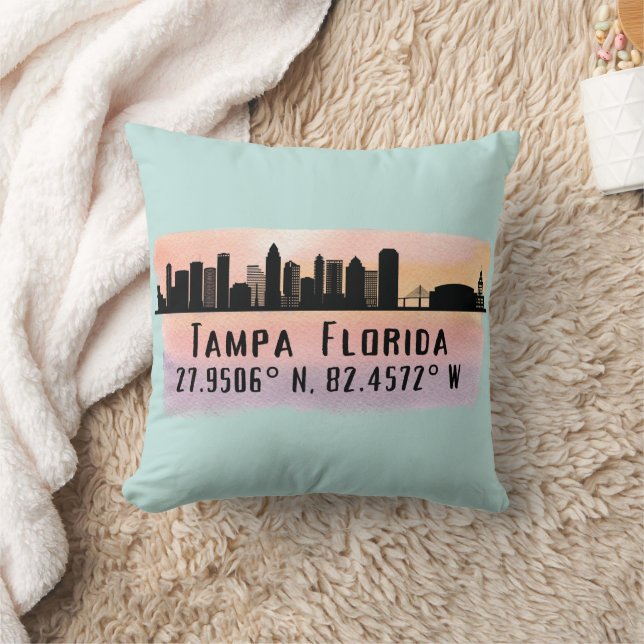 Tampa FL City Skyline  Cushion (Blanket)