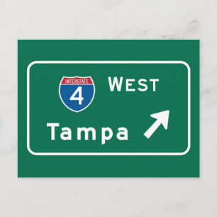 Tampa, FL Road Sign Postcard