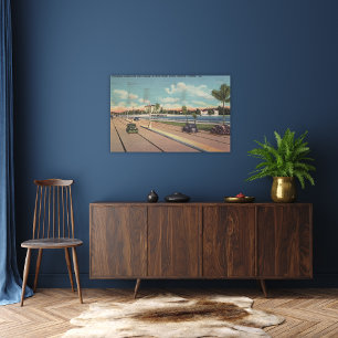 Tampa, FL - View of Bayshore Blvd, Bridge Canvas Print