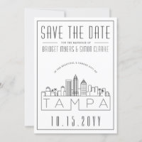 Tampa, Fl Wedding | Stylised Skyline Save the Date