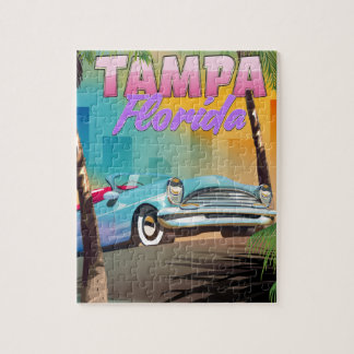 Tampa Florida beautiful travel poster. Jigsaw Puzzle