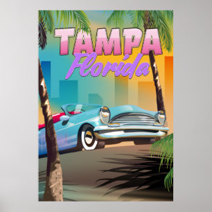 Tampa Florida beautiful travel poster. Poster