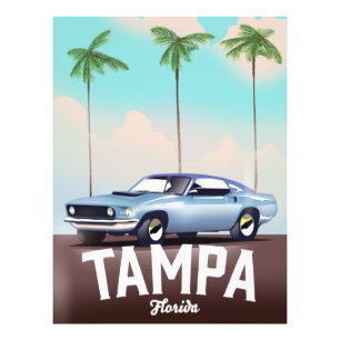 Tampa Florida car travel poster