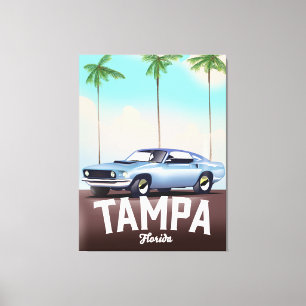 Tampa Florida car travel poster Canvas Print