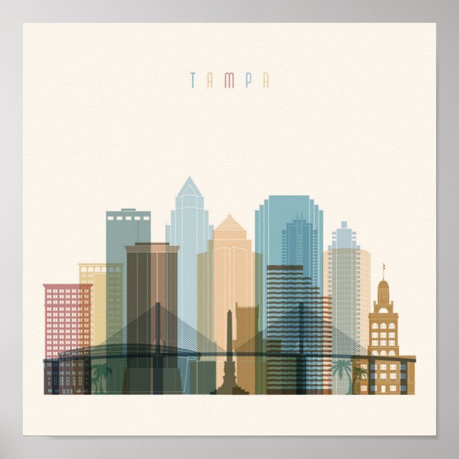 Tampa, Florida | City Skyline Poster (Front)