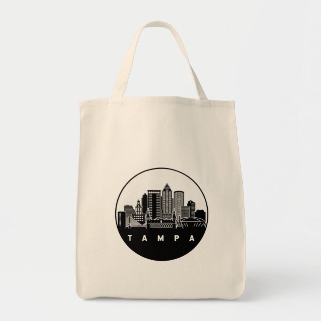 Tampa Florida City Skyline Tote Bag (Front)