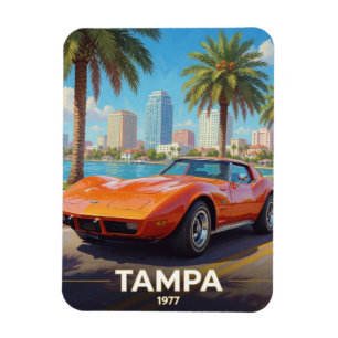 Tampa Florida Coastal Car Culture 1977 Magnet