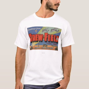 Tampa, Florida - Drew Field - Large Letter Scene T-Shirt