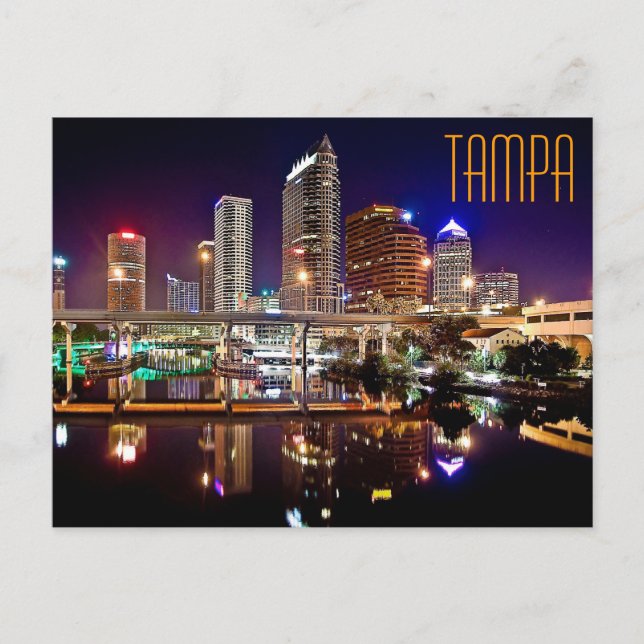 Tampa, Florida from the Platt Street Bridge. Postcard (Front)