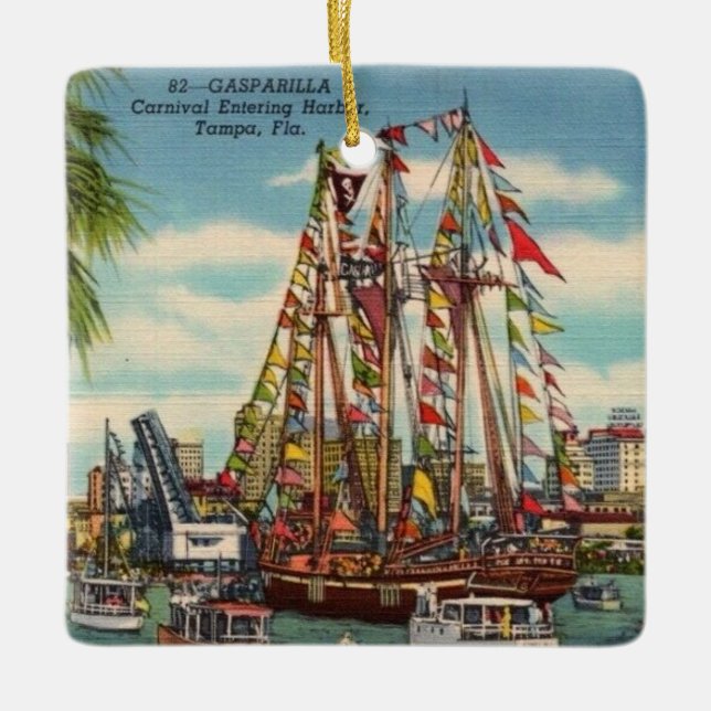 Tampa Florida Gasparilla  Ceramic Ornament (Front)