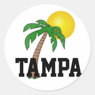 Tampa, Florida palm tree Classic Round Sticker