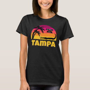 Tampa Florida Retro Sunset And Alligator T-Shirt