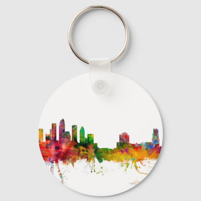 Tampa Florida Skyline Key Ring (Front)