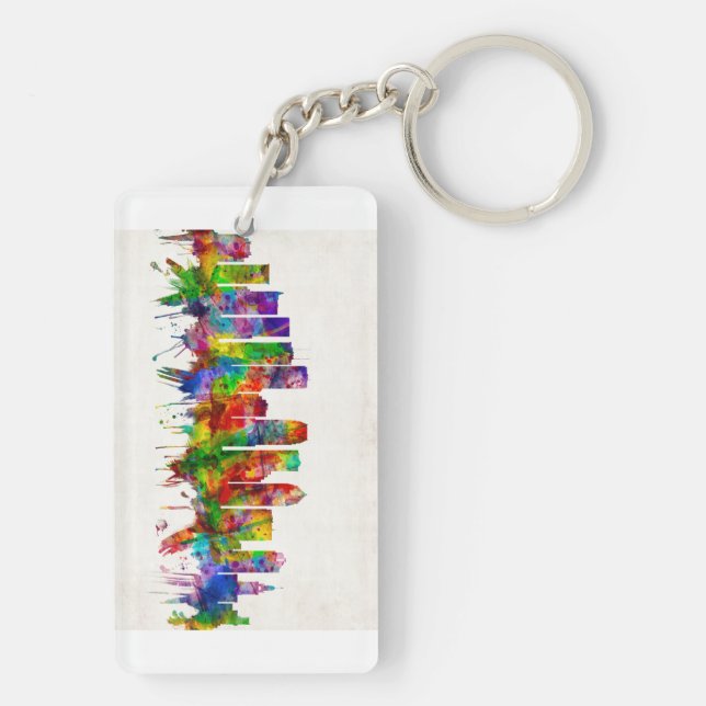 Tampa Florida Skyline Key Ring (Back)