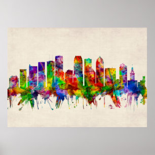 Tampa Florida Skyline Poster