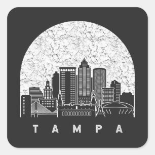 Tampa Florida Skyline Square Sticker