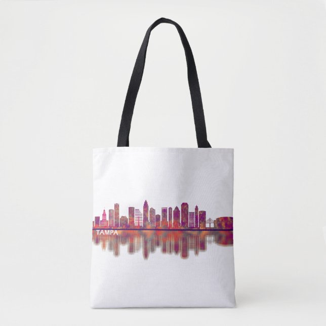 Tampa Florida Skyline Tote Bag (Front)