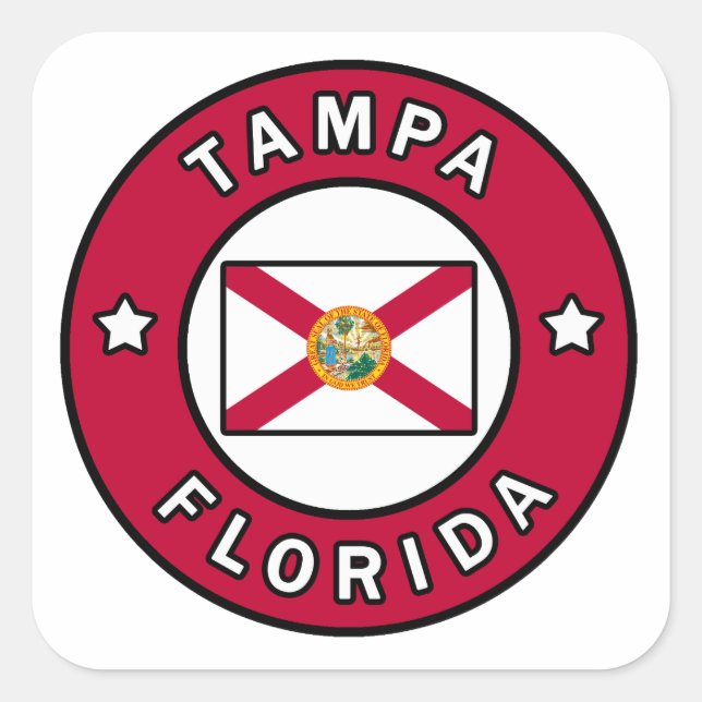 Tampa Florida Square Sticker (Front)