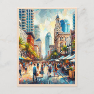 Tampa, Florida Street Painting Travel Postcard
