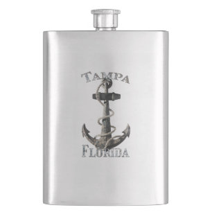 Tampa Florida Vacation Nautical Anchor Sailing Hip Flask
