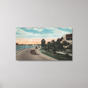 Tampa, Florida - View of Bayshore Blvd Canvas Print