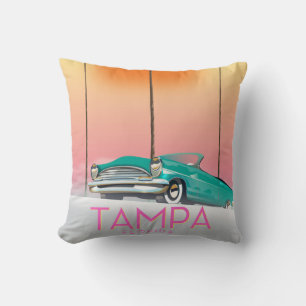 Tampa Florida Vintage style travel poster Cushion