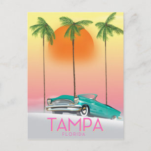 Tampa Florida Vintage style travel poster Postcard