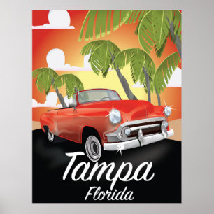 Tampa Florida vintage travel poster