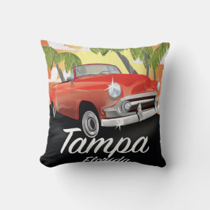 Tampa Florida vintage travel poster Cushion