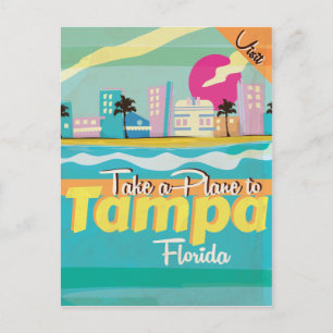 Tampa,Florida vintage Travel Poster. Postcard