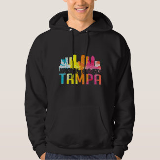 Tampa Florida Watercolor Art City Skyline Souvenir Hoodie