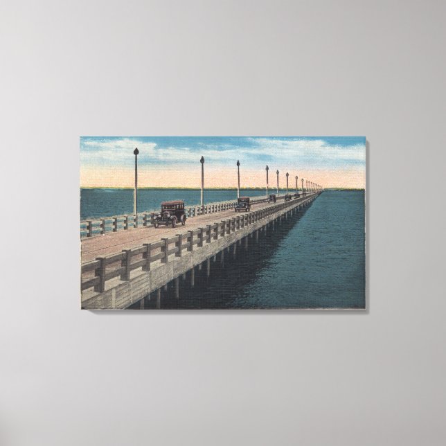Tampa, FloridaView of Gandy BridgeTampa, FL Canvas Print (Front)