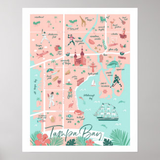 Tampa Map Print 16"x20"