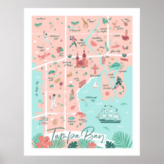 Tampa Map Print, 22"x28" Poster