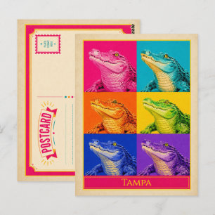 Tampa Postcard Florida Alligator Vintage Pop Art