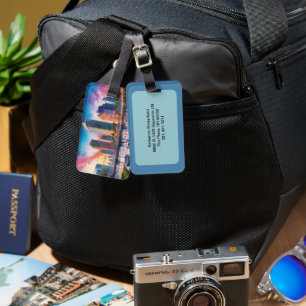 Tampa Skyline Abstract Art Luggage Tag