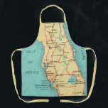 Tampa to Naples Apron<br><div class="desc">A vintage postcard map of Florida showing Boca Grande, Ft. Myers, Useppa and more repurposed on an apron. Choose your size and if you like, pick a different strap colour or purchase as is.</div>