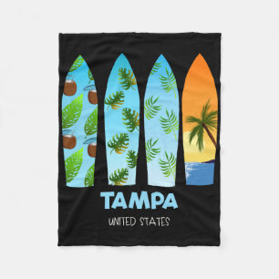 Tampa United States Surfing Surfboard Fleece Blanket