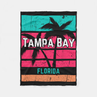 Tampa Y Florida Vacation Souvenir Surfing Vintage  Fleece Blanket