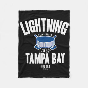 Tampa Y Lightning Hockey Puck Black Officially Lic Fleece Blanket