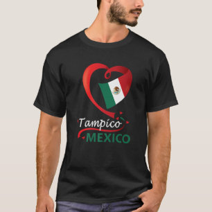 Tampico Tamaulipas Mexico Heart Flag Mexican Cora T-Shirt