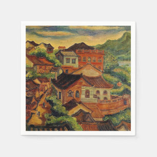 Tamsui & Chen Cheng-Po /Taiwan vintage art Napkin