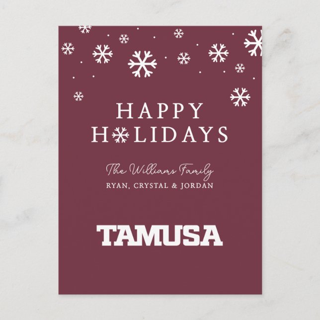 TAMUSA HOLIDAY POSTCARD (Front)