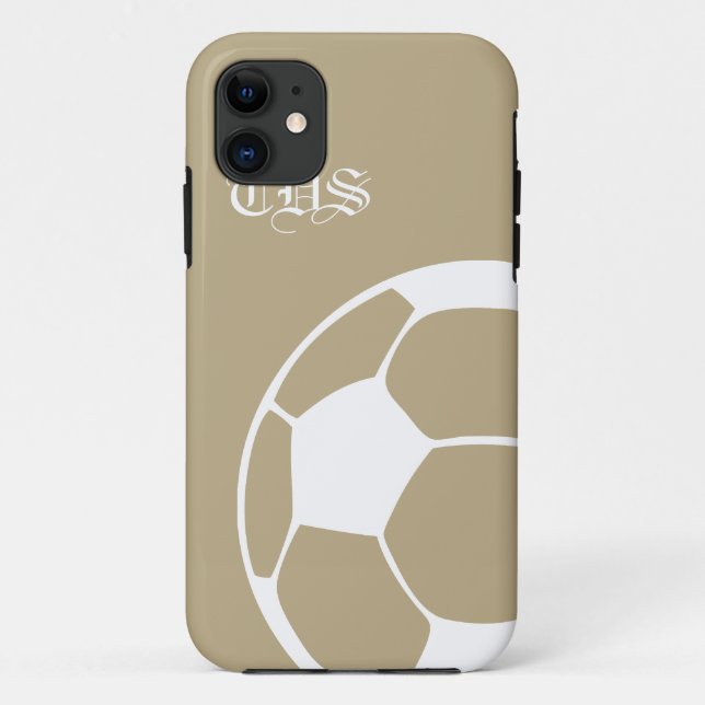 Tan Abstract Monogram Soccer iPhone 5 Case (Back)