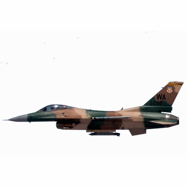 Tan Aggressor F-16 Fighting Falcon Standing Photo Sculpture (Front)